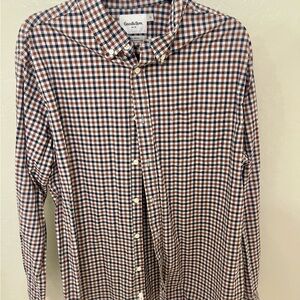 Goodfellow & Co Red and Blue Casual Button Down Shirt